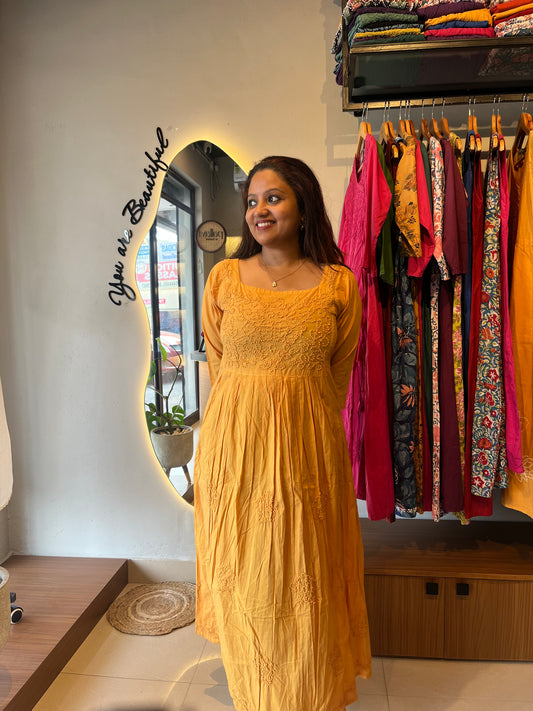 Pleated dress - Mustard Yellow