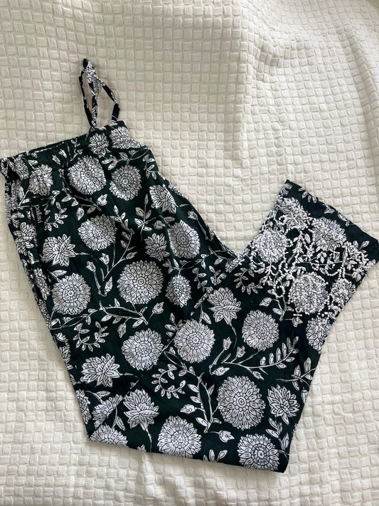 Printed Pants PRE-ORDER - Floral Black & White