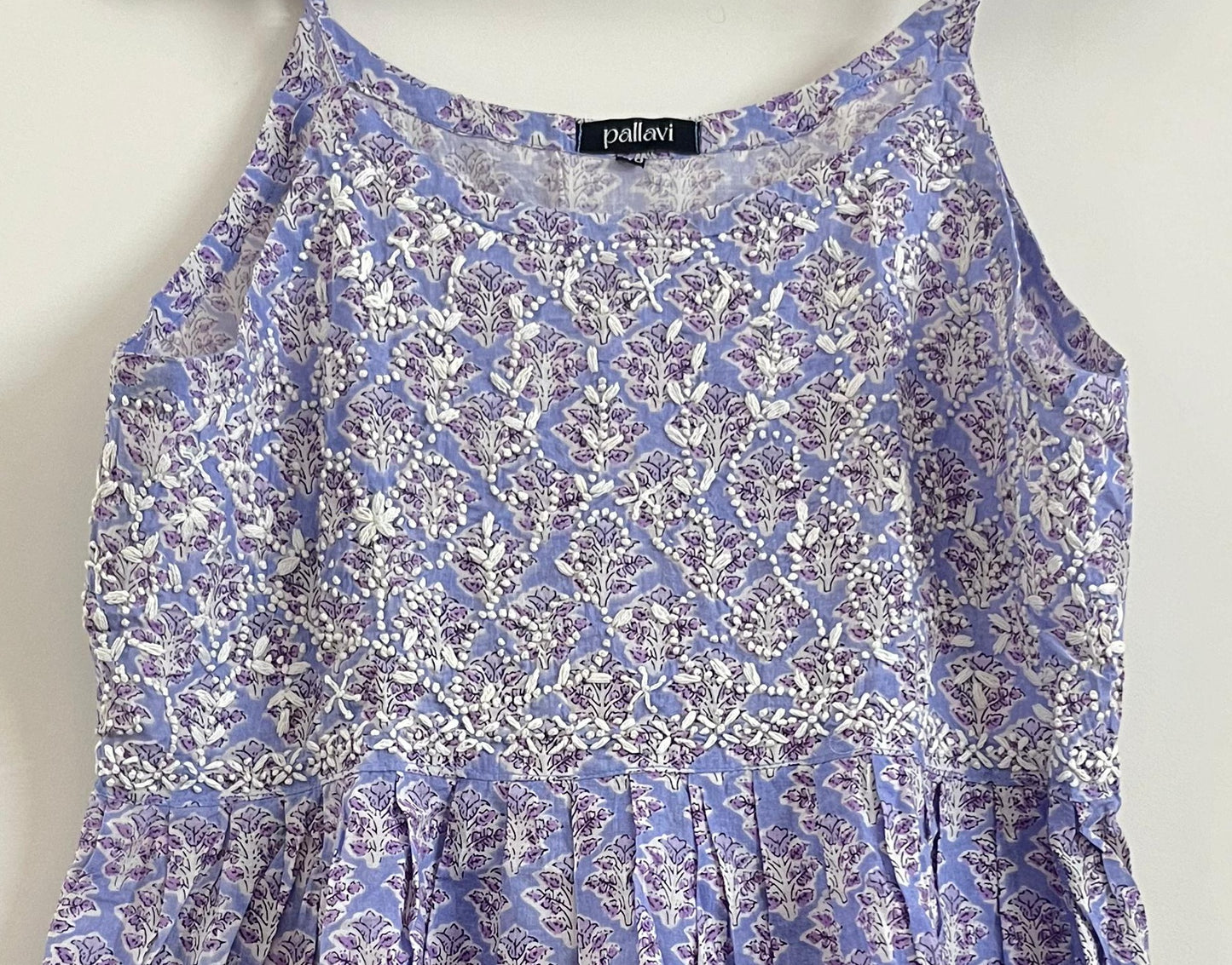 Flared Short Top - Lavender Block