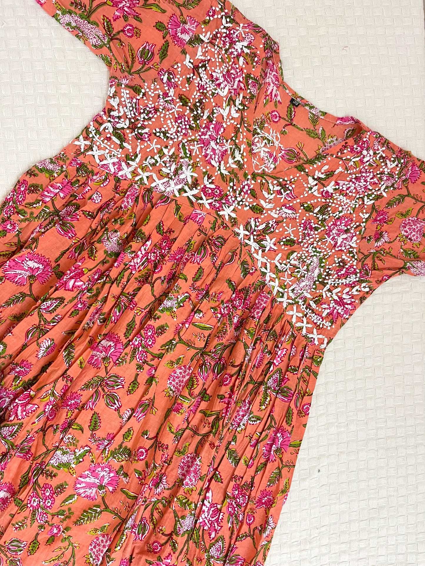 Aliya Cut Dress PRE-ORDER - Floral Orange