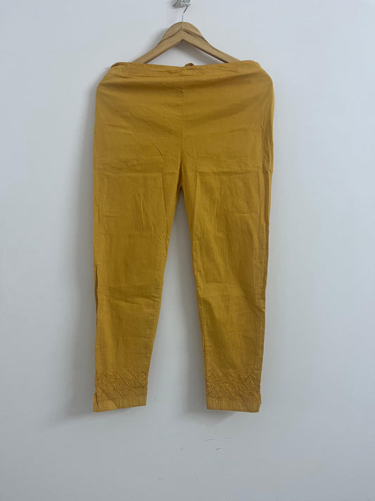 Dyed Pants - Mustard Yellow Cross pattern 2"
