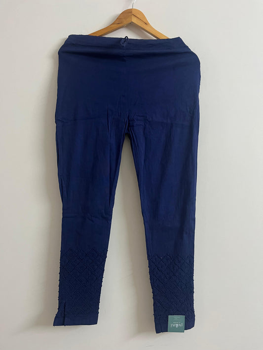 Dyed Pants - Navy blue Cross pattern 8"
