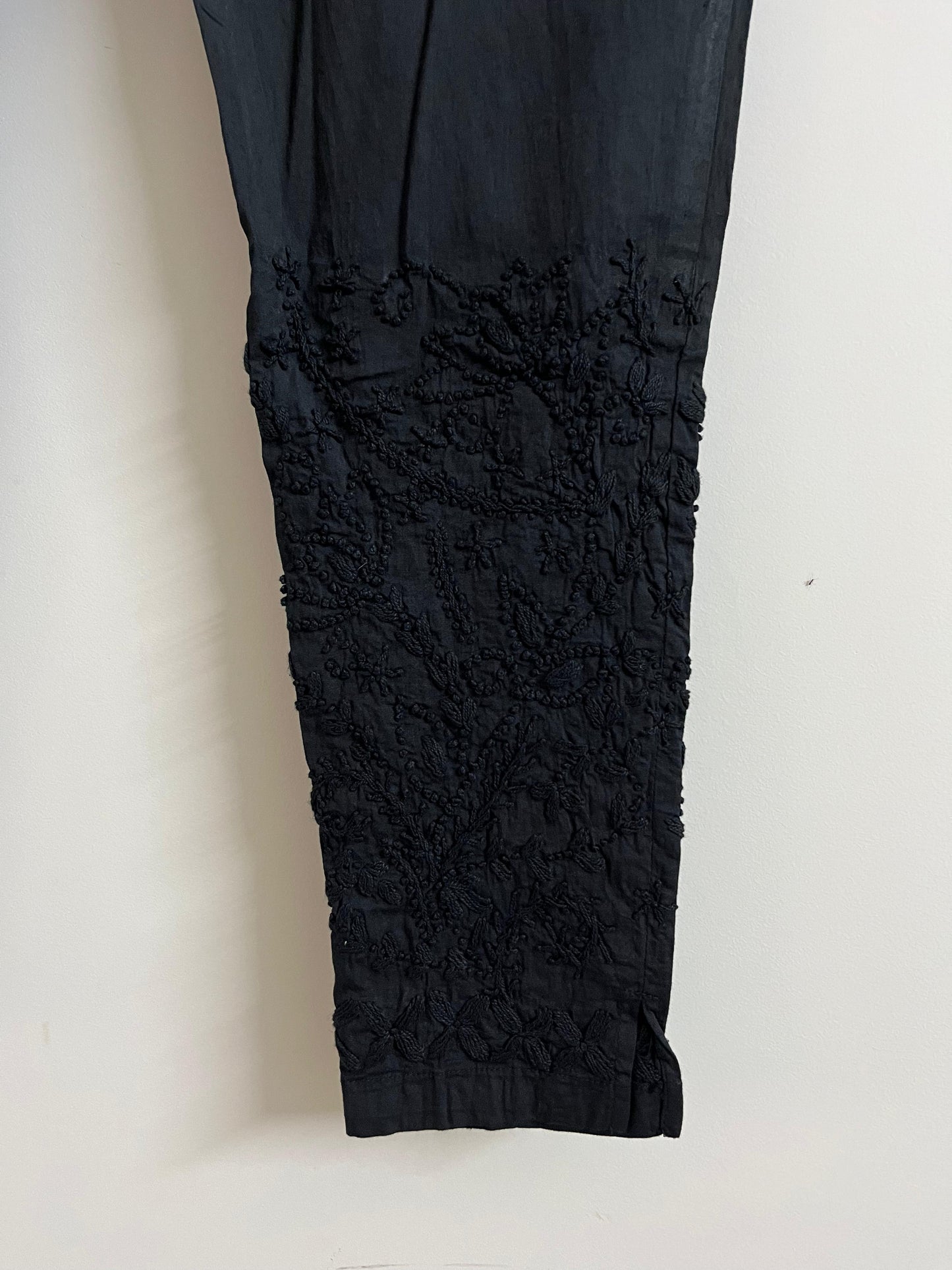 Dyed Pants - Black Flower pattern 13"