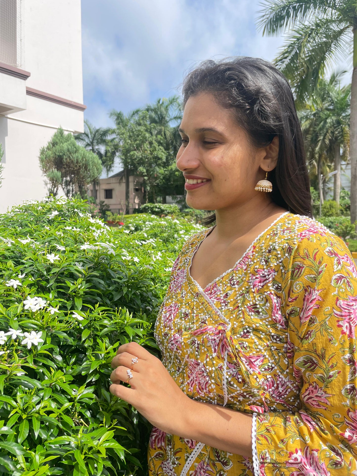 Angrakha PRE-ORDER - Floral Mustard Yellow 1