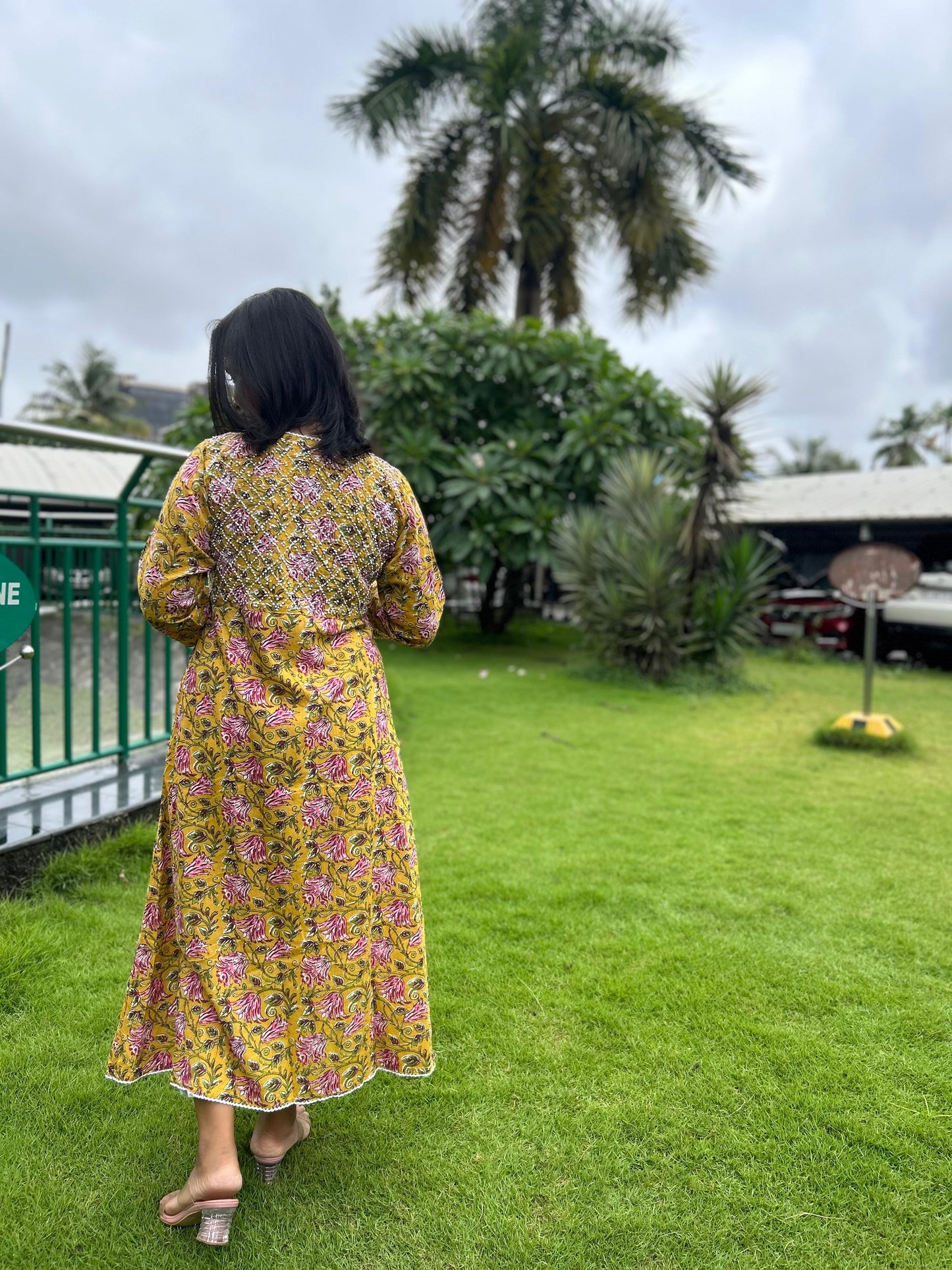 Angrakha PRE-ORDER - Floral Mustard Yellow 1