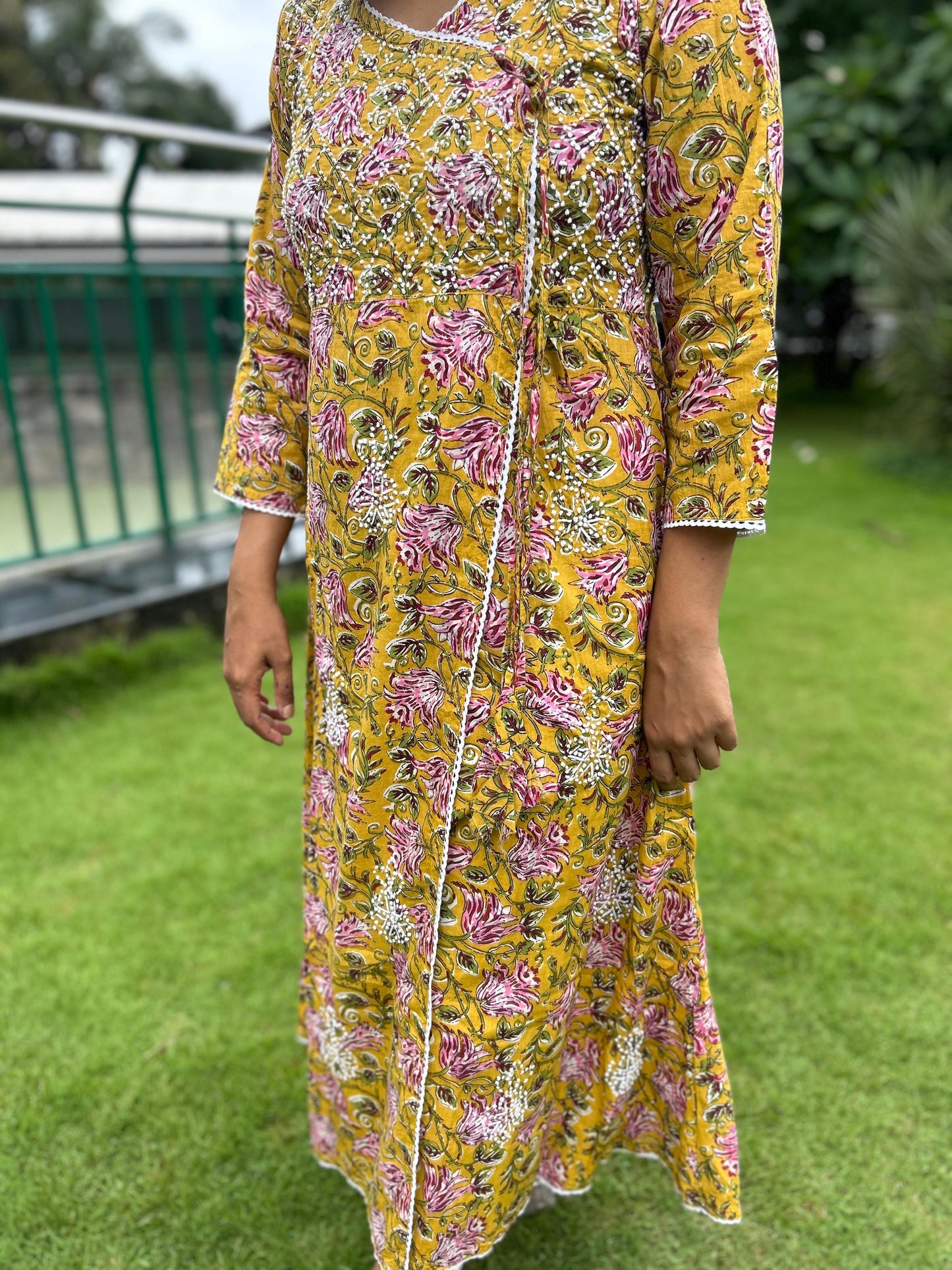 Angrakha PRE-ORDER - Floral Mustard Yellow 1