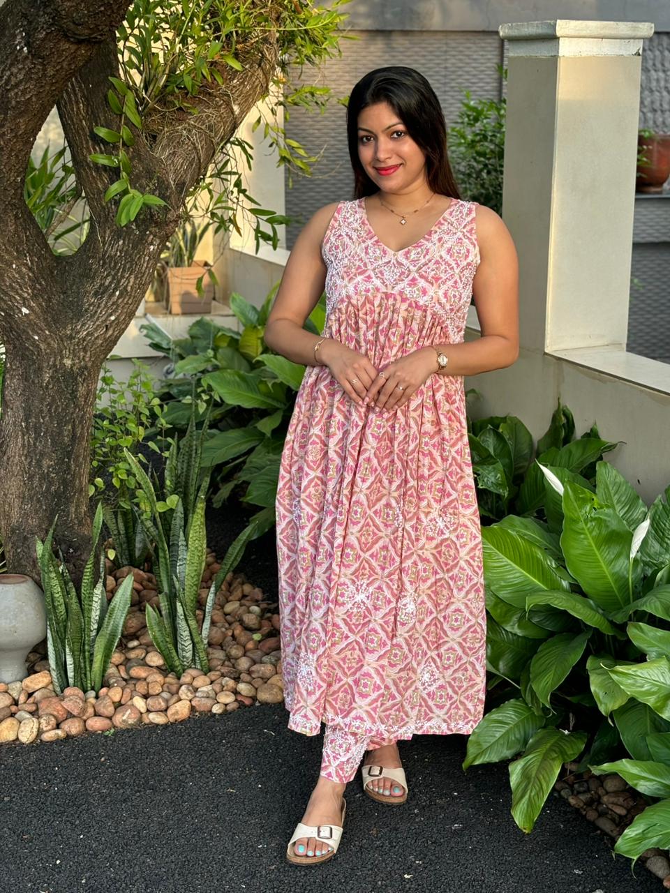 Sleeveless Aliya cut dress (with work on front and back) PRE-ORDER - Blushette