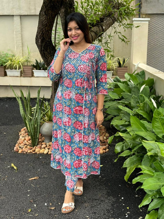 Angrakha Kurti and pant PRE-ORDER - Pinkbelle