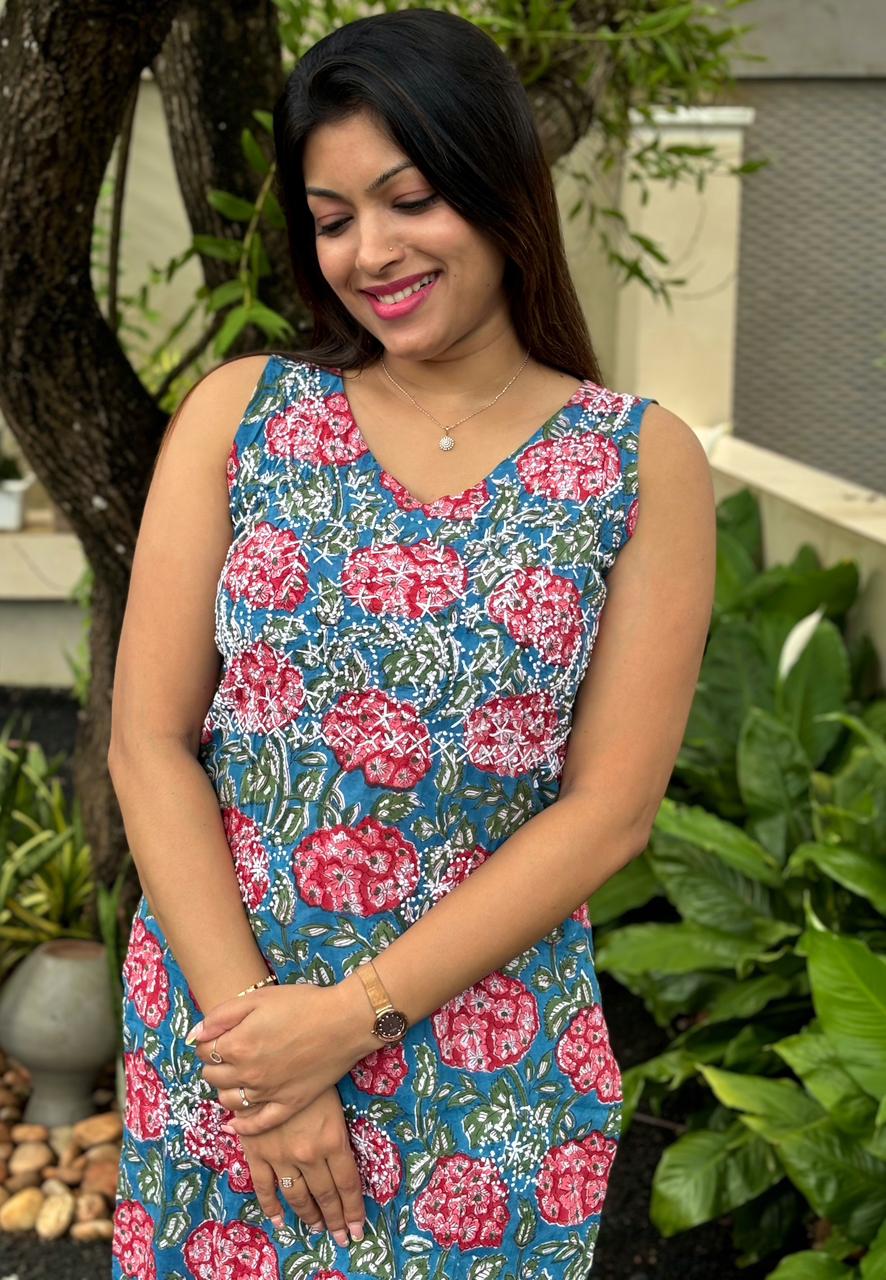 Straight Kurti and pant (Sleeveless) PRE-ORDER - Pinkbelle